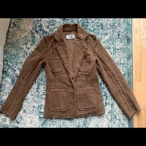 maison margiela woman brown jacket size 44 inside